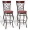 30 Inch Set of 2 Swivel Bar Stool with Curved Backrest and Footrest